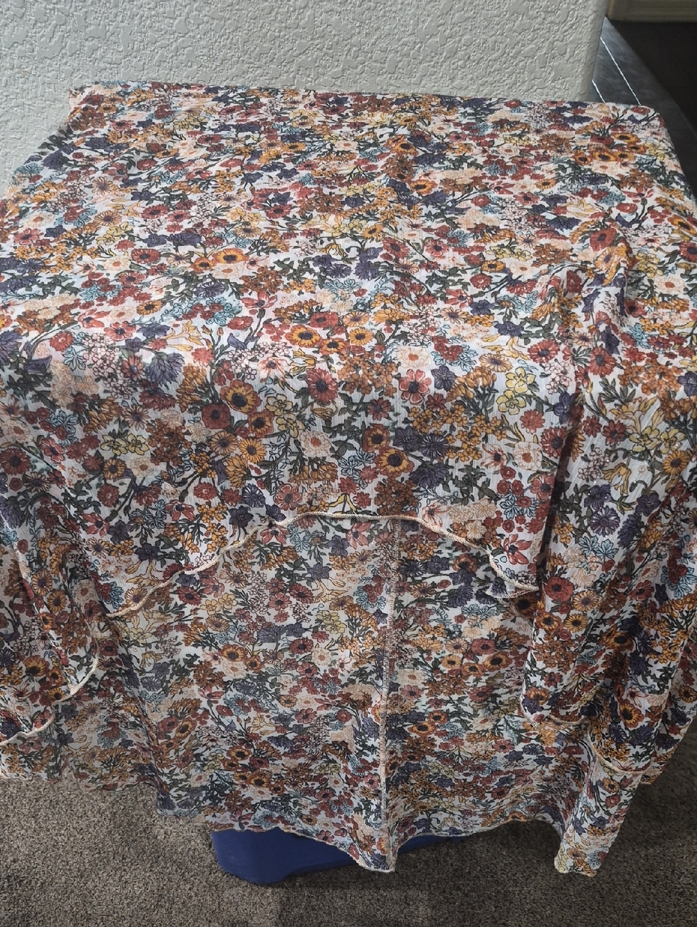 Stitches Floral Maxi Dress in Rust, Mustard, Navy & Cream